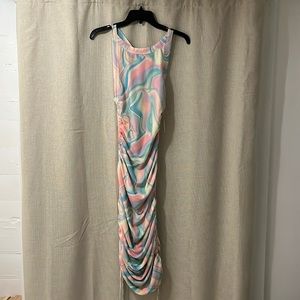 Pastel Acoa ruched midi dress